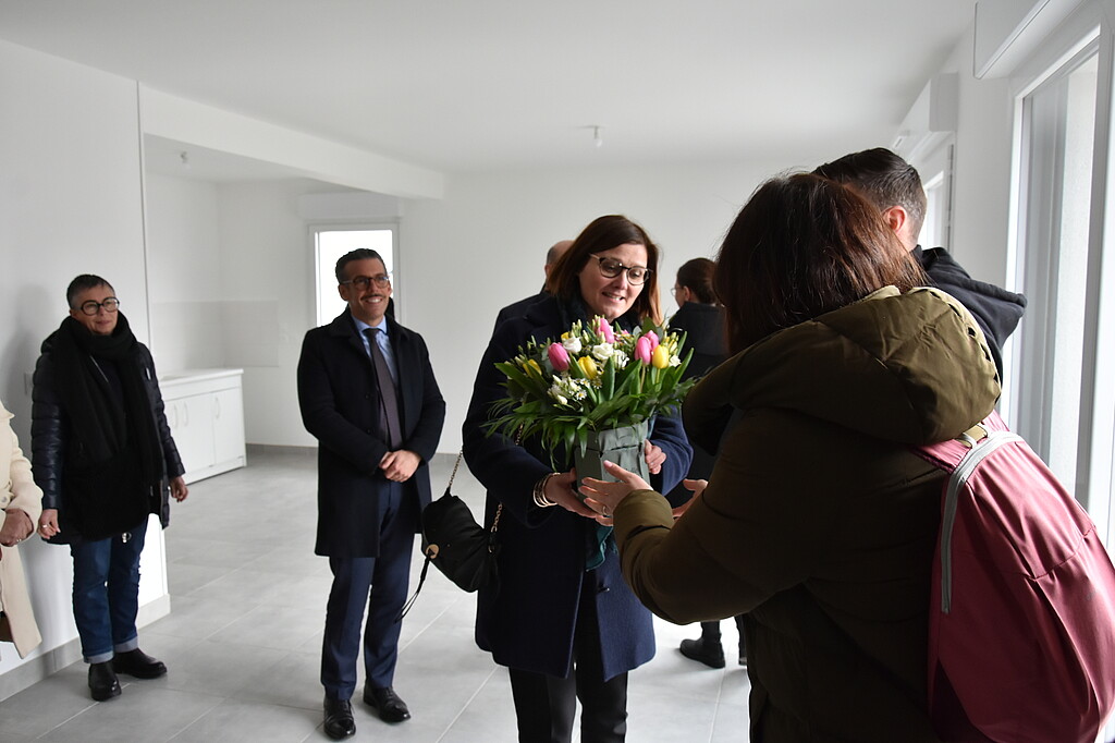 Julia Lagadec lors de l'inauguration de la résidence Victor Segalen à Quéven