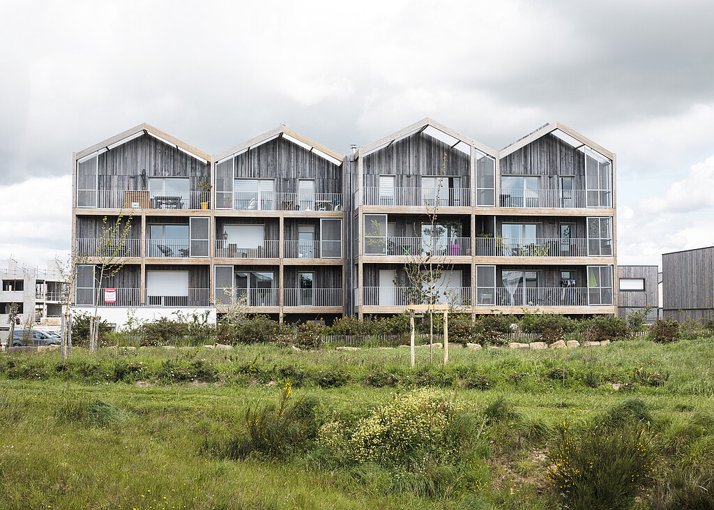 Les façades en bois du programme "Éolie" à Guérande