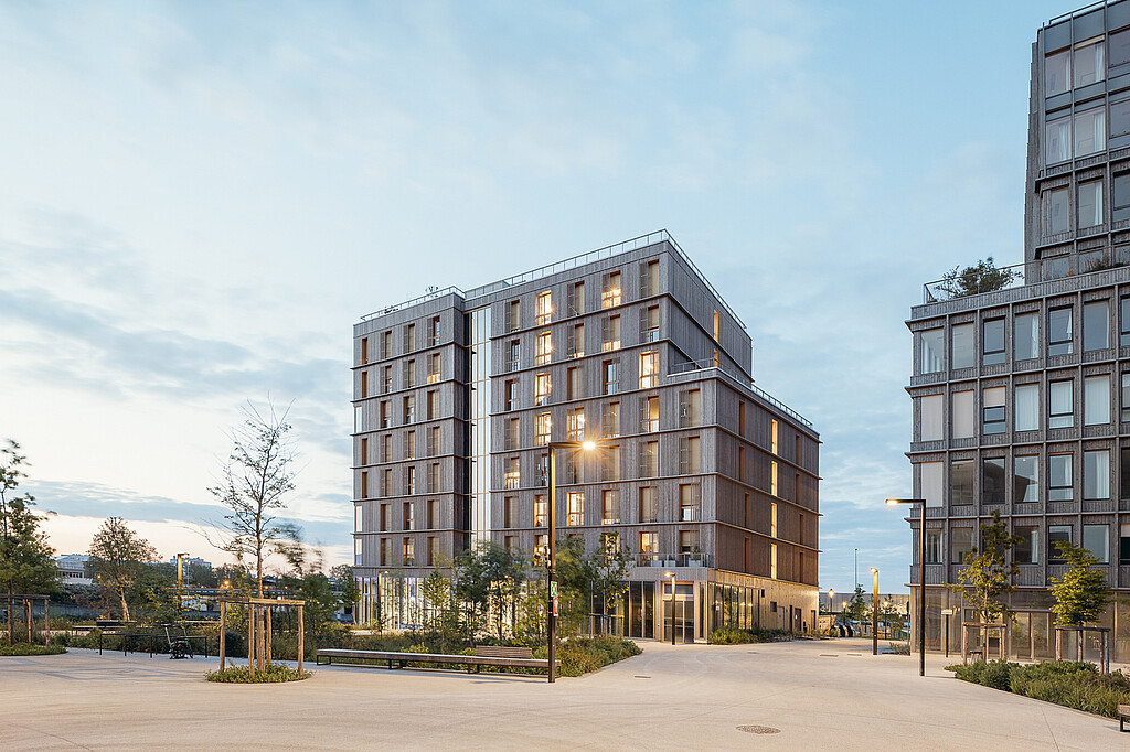 Vue de la résidence pour étudiants Mahsa Amini à L'Île-Saint-Denis