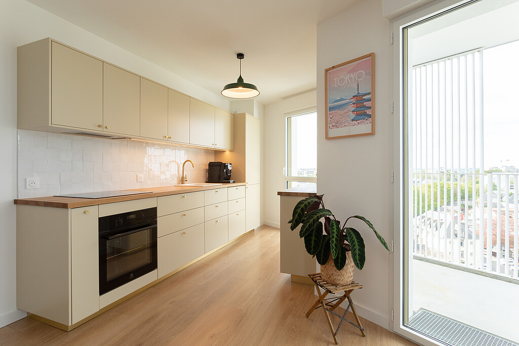 Cuisine d'un appartement du programme Dremmwel à Rennes