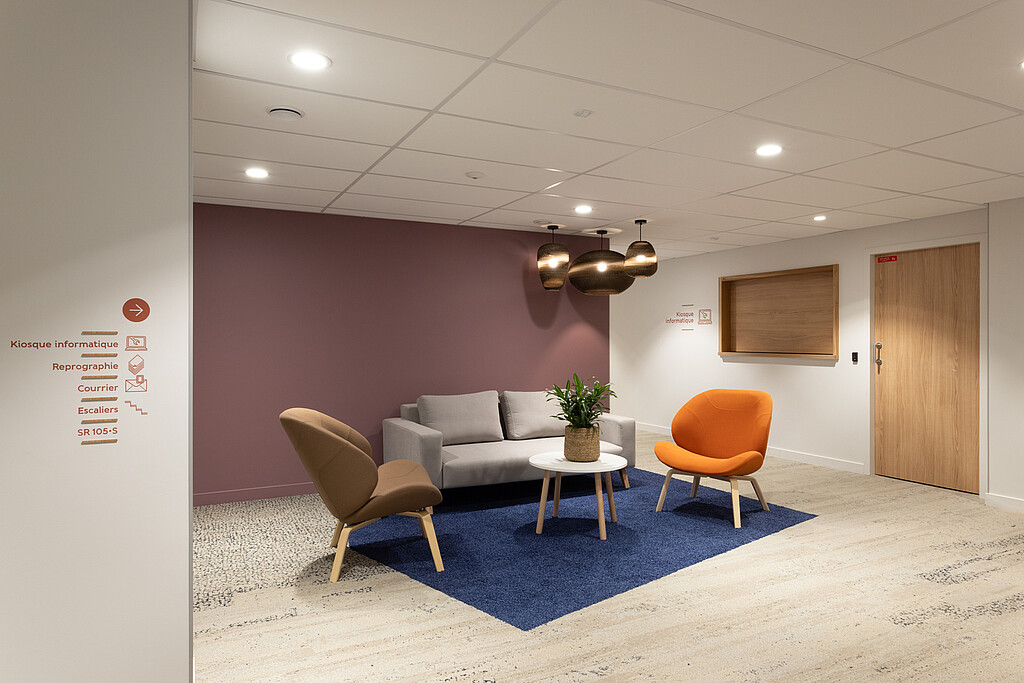 Espace de détente du nouveau siège social d'Espacil