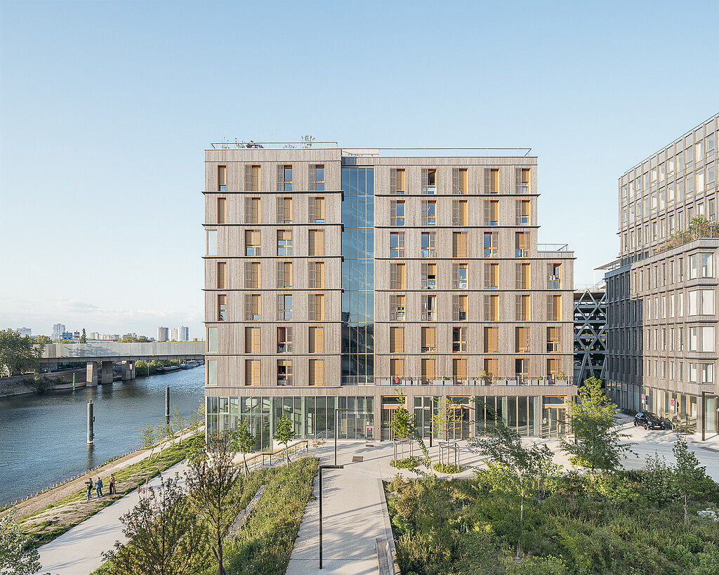 Vue de la résidence pour étudiants Mahsa Amini à L'Île-Saint-Denis