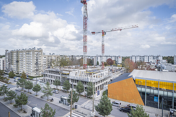 Vue aérienne du chantier du programme Odacité à Rennes
