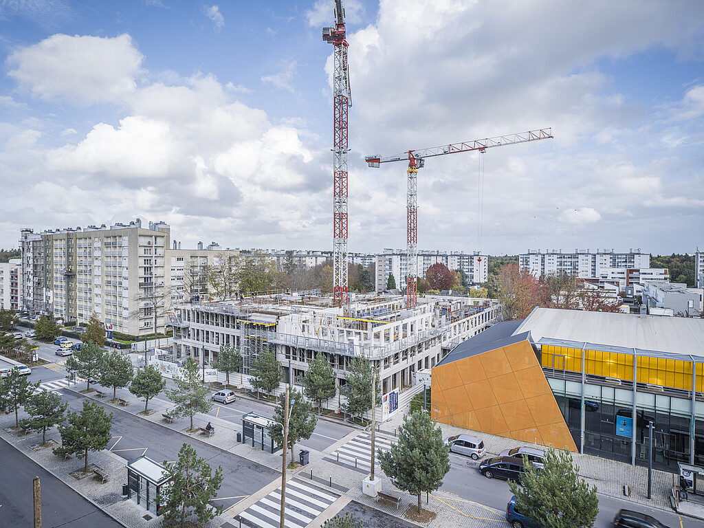Vue aérienne du chantier du programme Odacité à Rennes