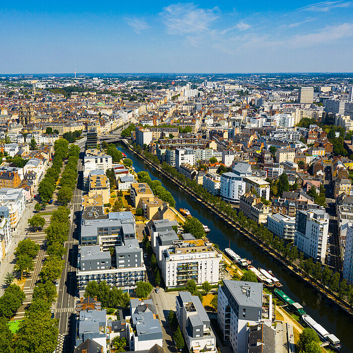 Vue drone de la ville de Rennes