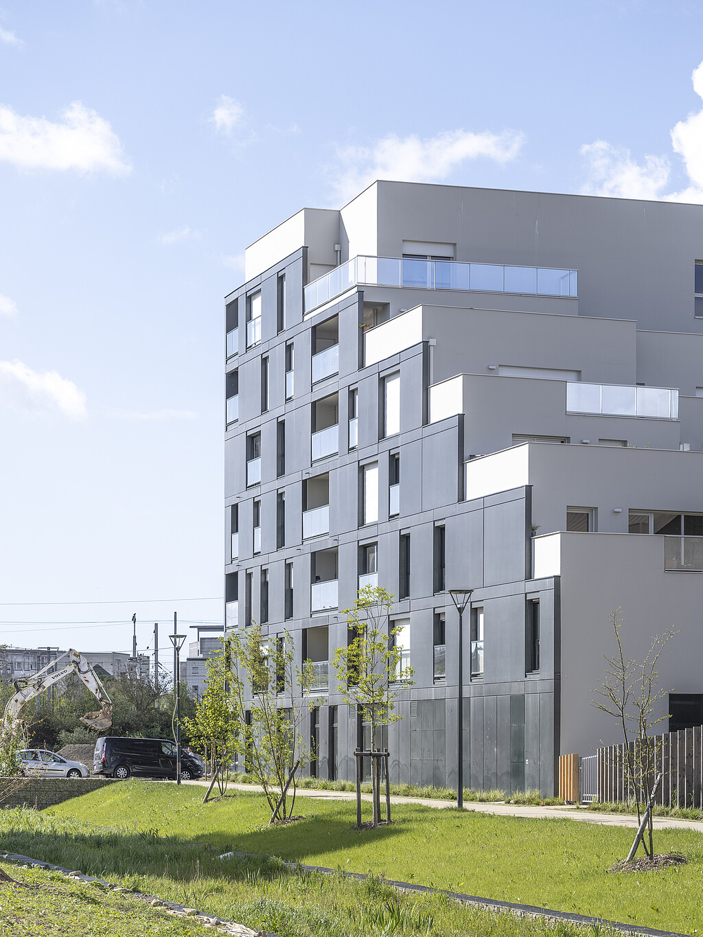 Les façades du programme en accession "Piano Blanc" à Rennes