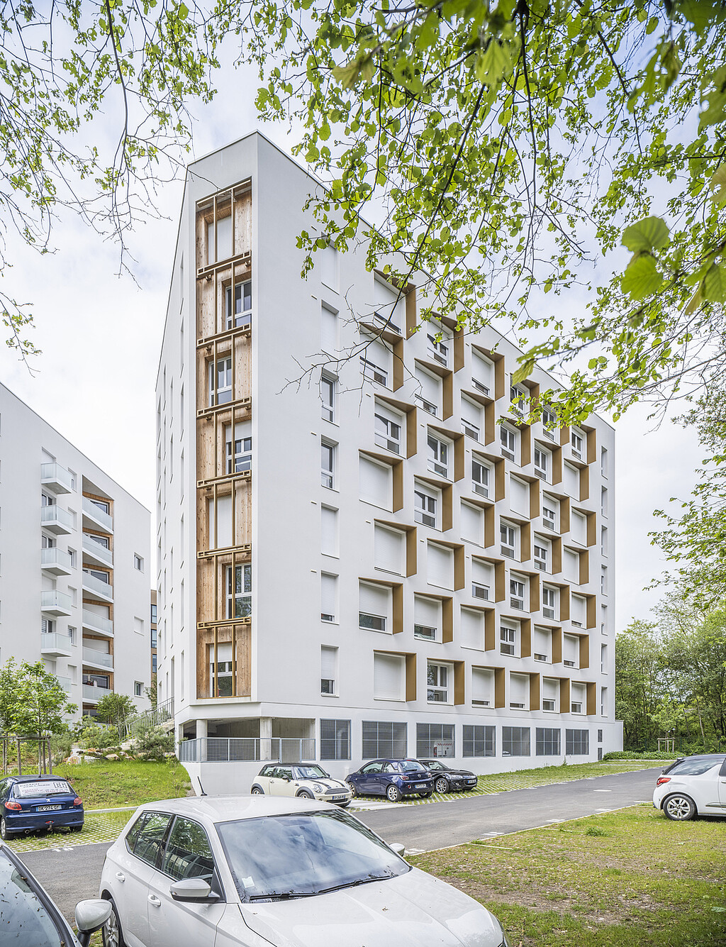 Façade de la résidence "Persée" pour étudiants et jeunes actifs à Nantes