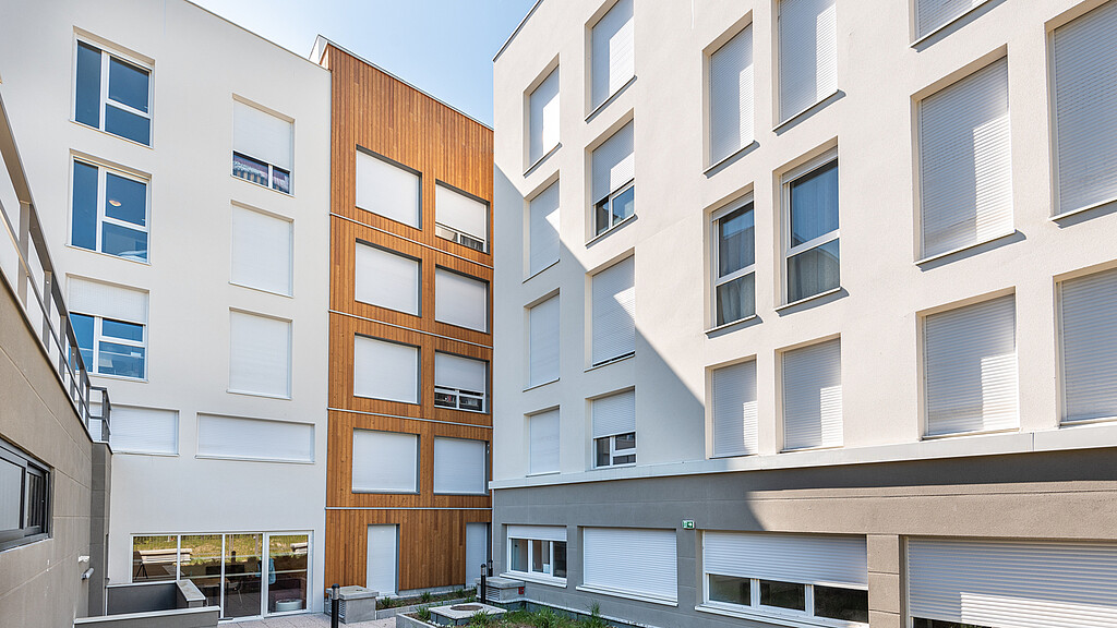 Façades de la résidence étudiante "Jean d'Ormesson" de Vaujours