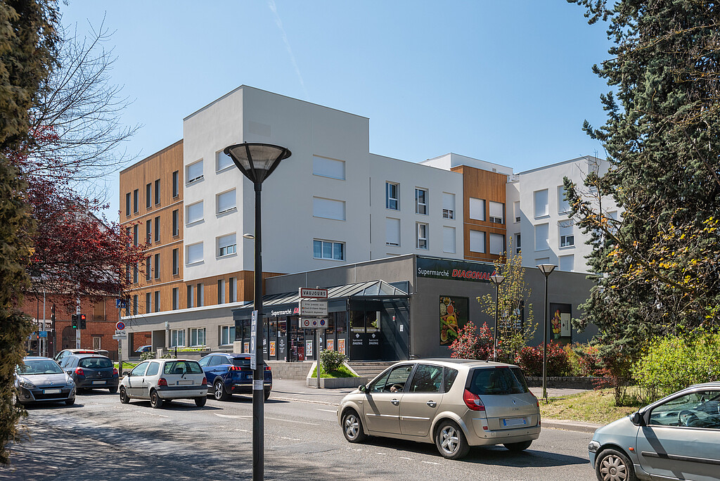 Façade de la résidence pour étudiants à Vaujours