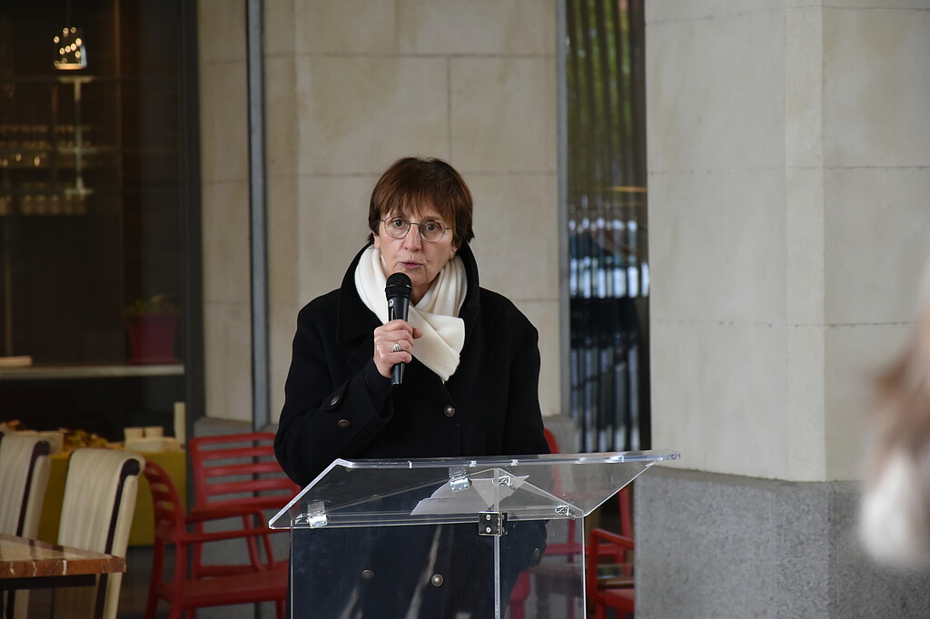 Prise de parole lors de l'inauguration de la cantine solidaire Chez Simone & Anatole à Rennes