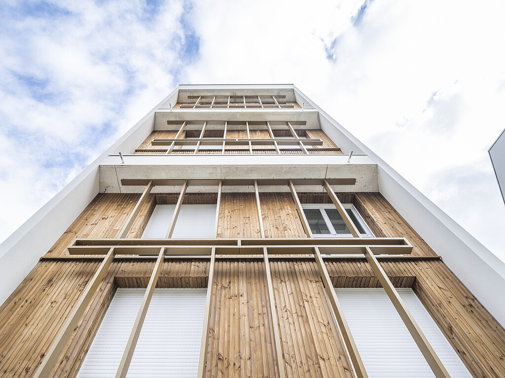 Façade de la résidence "Persée" pour étudiants et jeunes actifs à Nantes