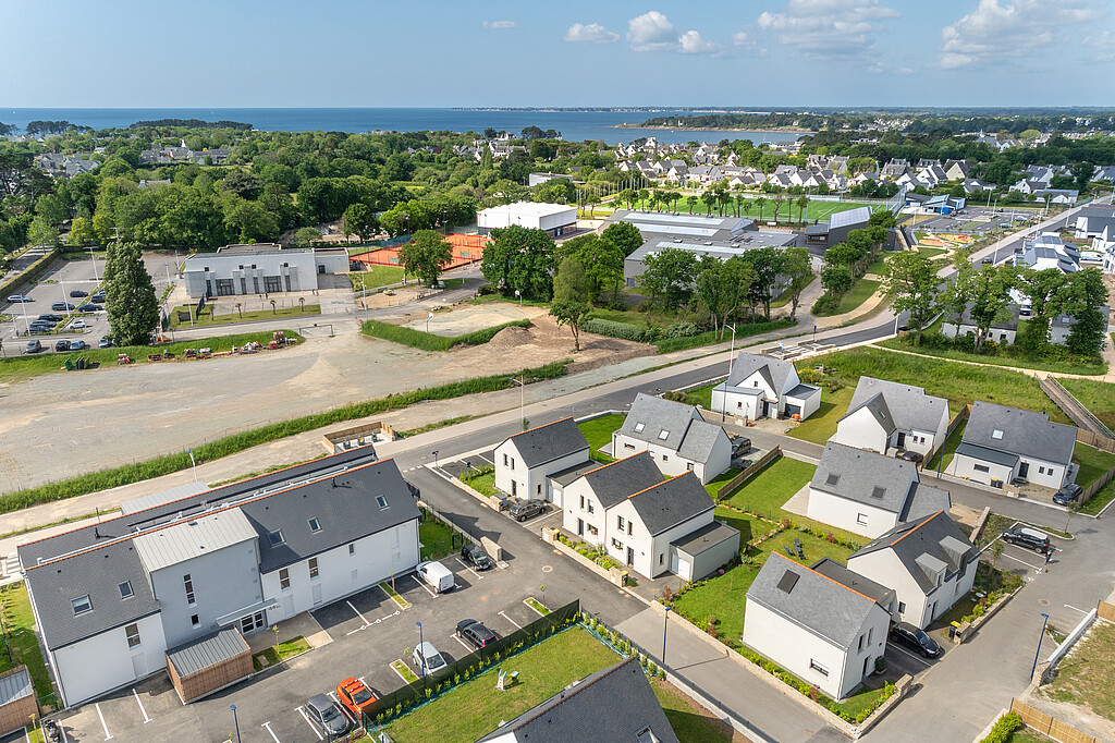 Vue aérienne du programme en accession Les Villas de Poulpry à Bénodet
