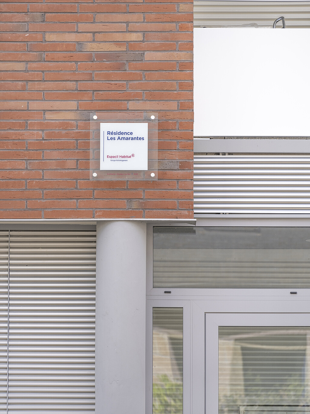 Plaque de la résidence locative "Les Amarantes" à Rennes