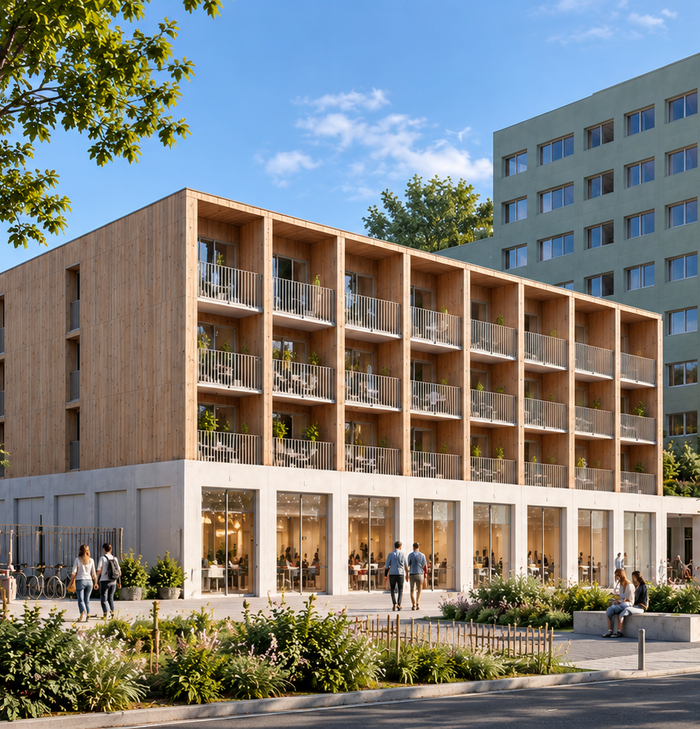 Perspective de la résidence pour étudiants Mira à Rennes