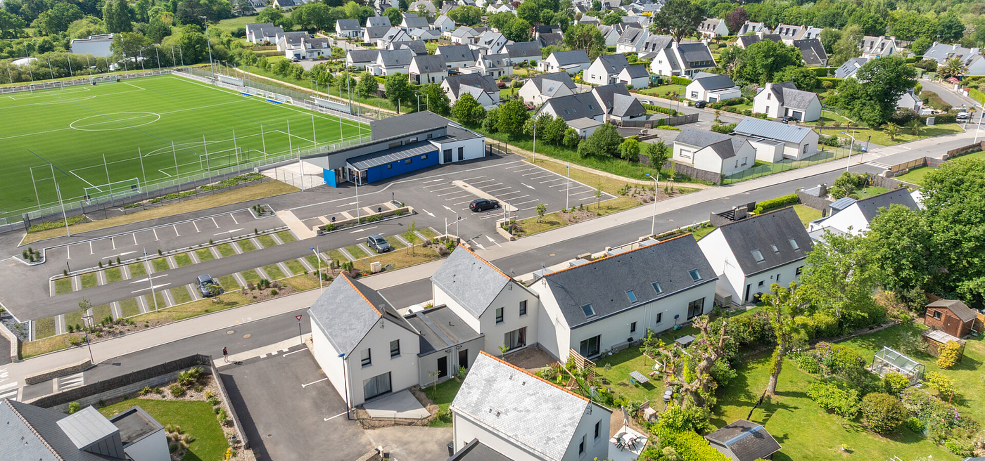 Vue aérienne du programme Les Villas de Poulpry à Bénodet