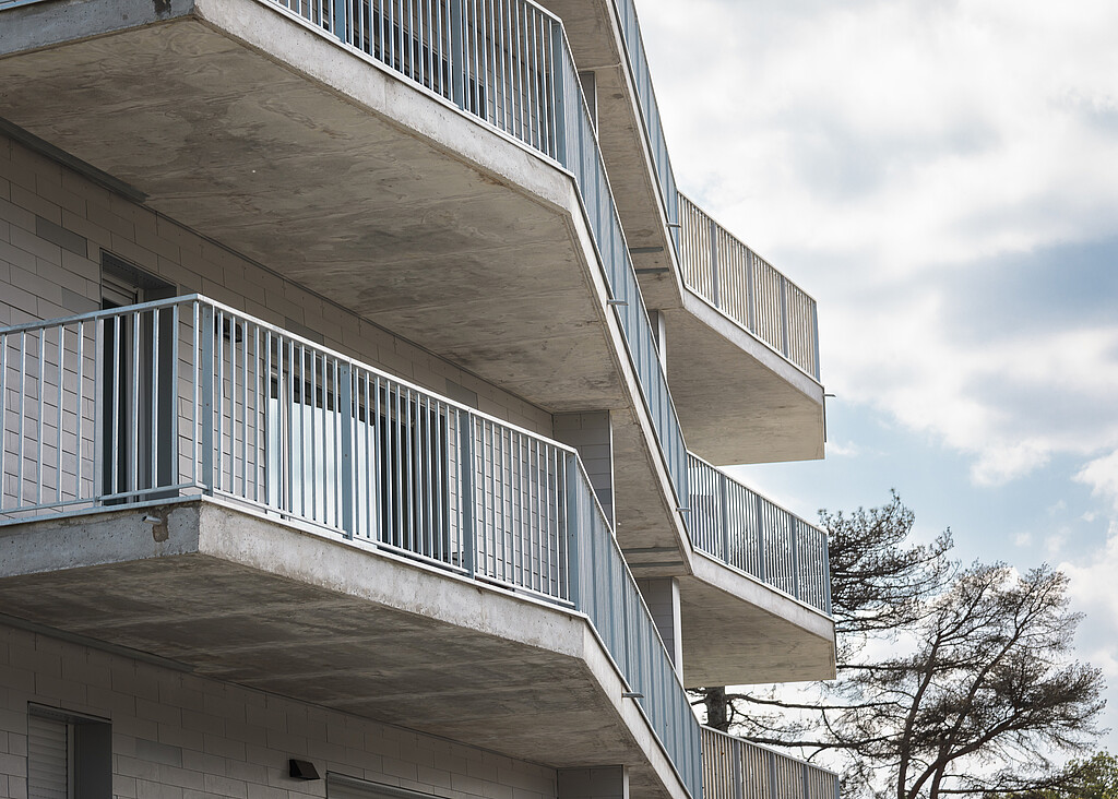 Les balcons du programme "Vert Eden" à Saint-Herblain